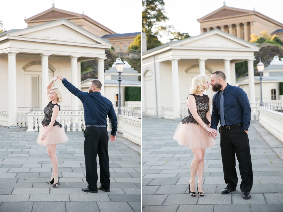 Sunrise Philadelphia engagement Photographer at Museum of Art