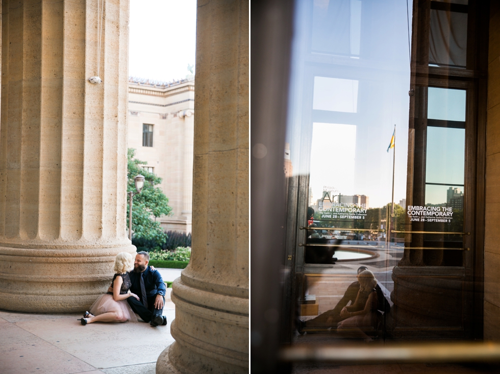 Sunrise Philadelphia engagement Photographer at Museum of Art