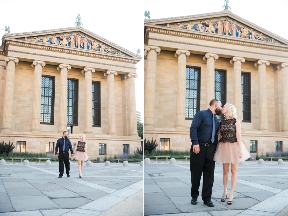 Sunrise Philadelphia engagement Photographer at Museum of Art