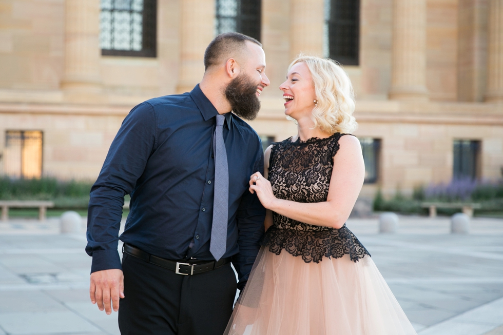 Sunrise Philadelphia engagement Photographer at Museum of Art