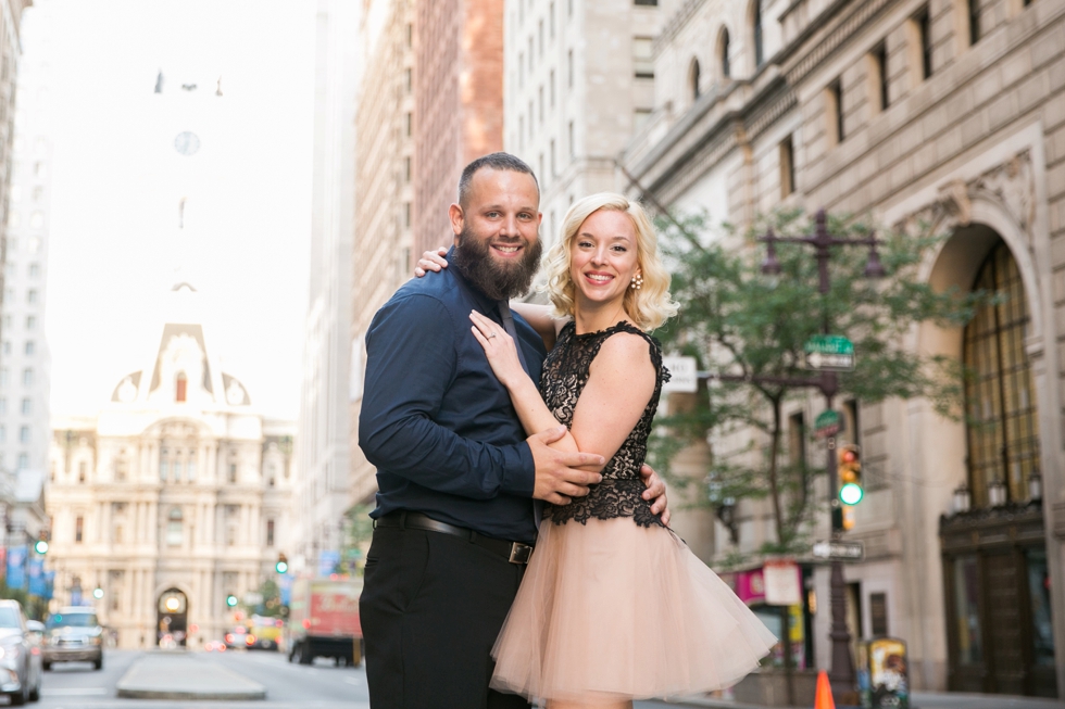 Sunrise Philadelphia engagement Photos - Broad Street engagement Photography