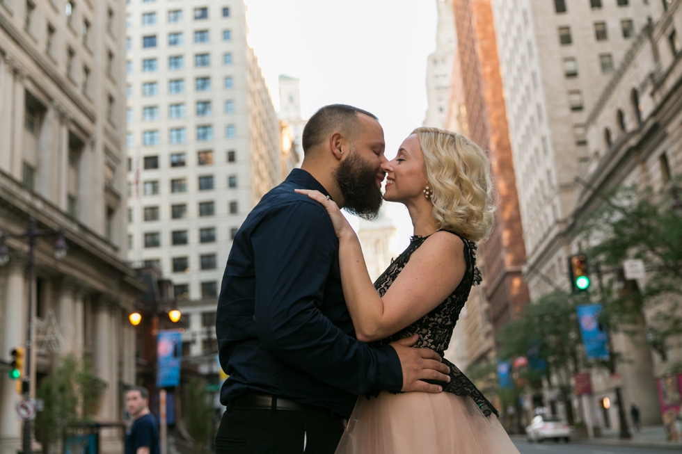 Sunrise Philadelphia engagement Photos - Broad Street engagement Photography