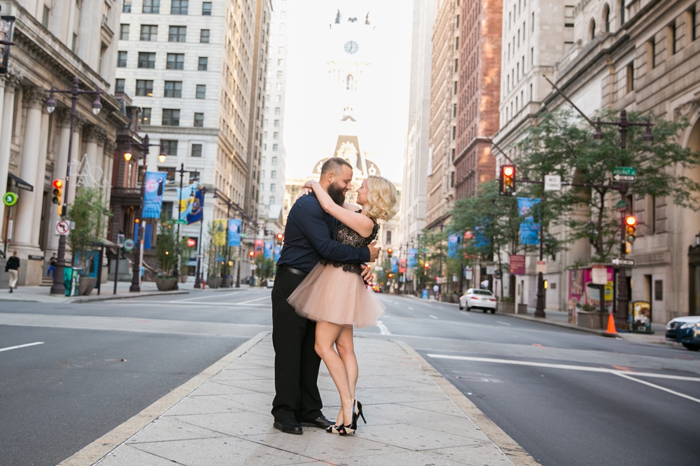 Sunrise Philadelphia engagement Photos - Broad Street engagement Photography