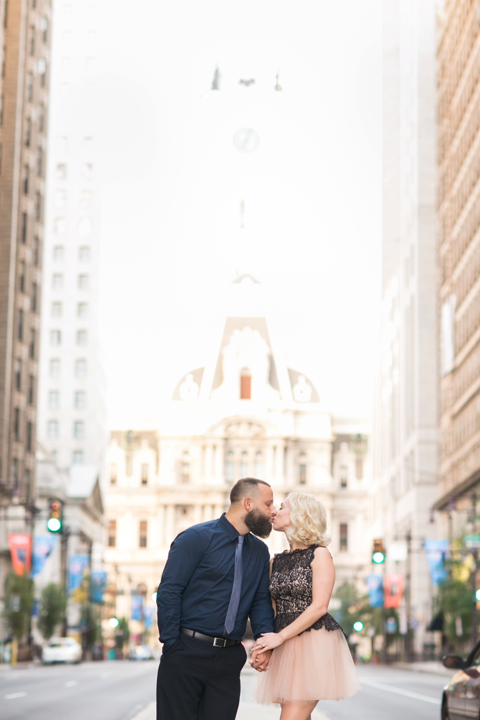 Sunrise Philadelphia engagement Photos - Broad Street engagement Photography