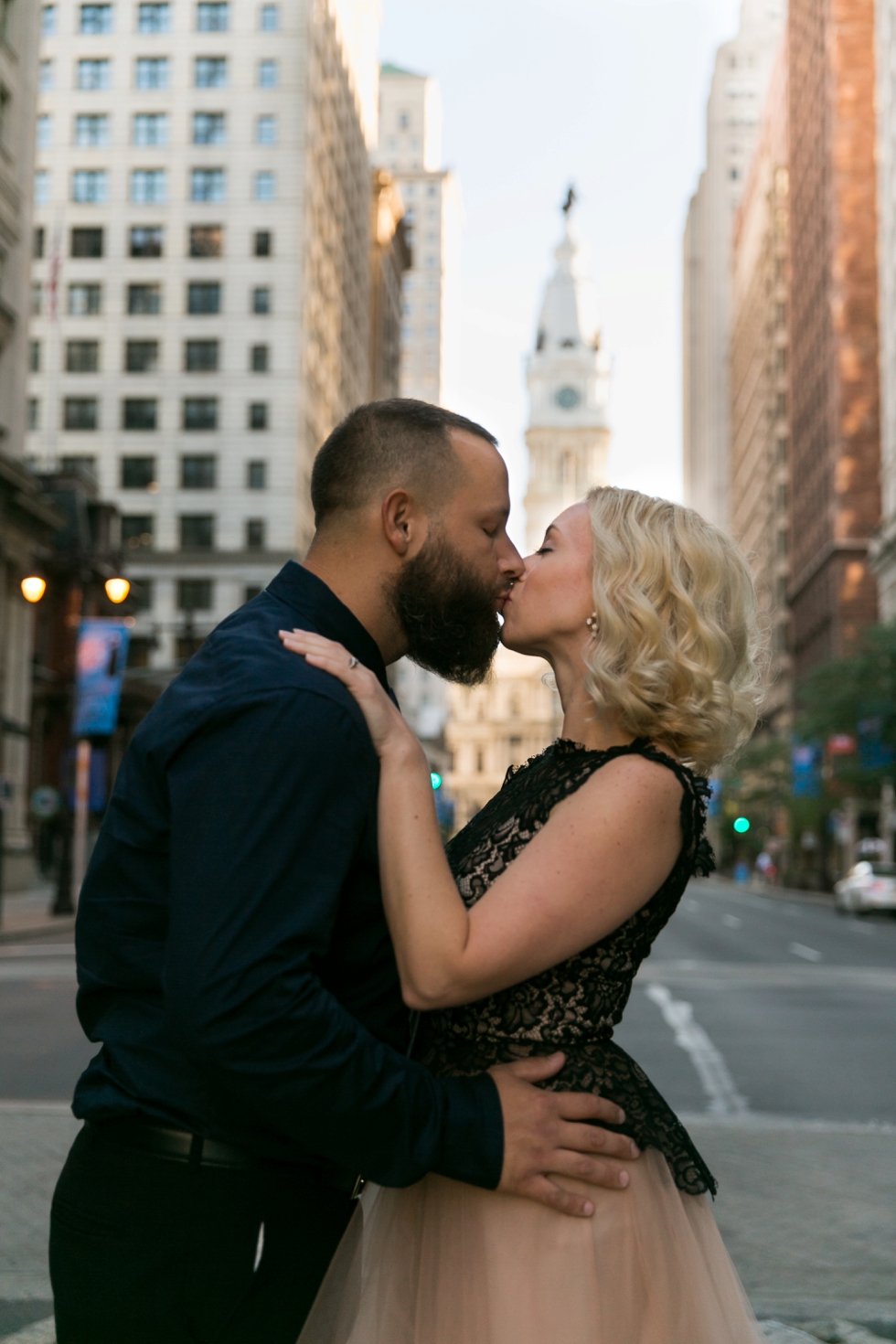 Sunrise Center City Philadelphia engagement Photos - engagement photography on Broad Street