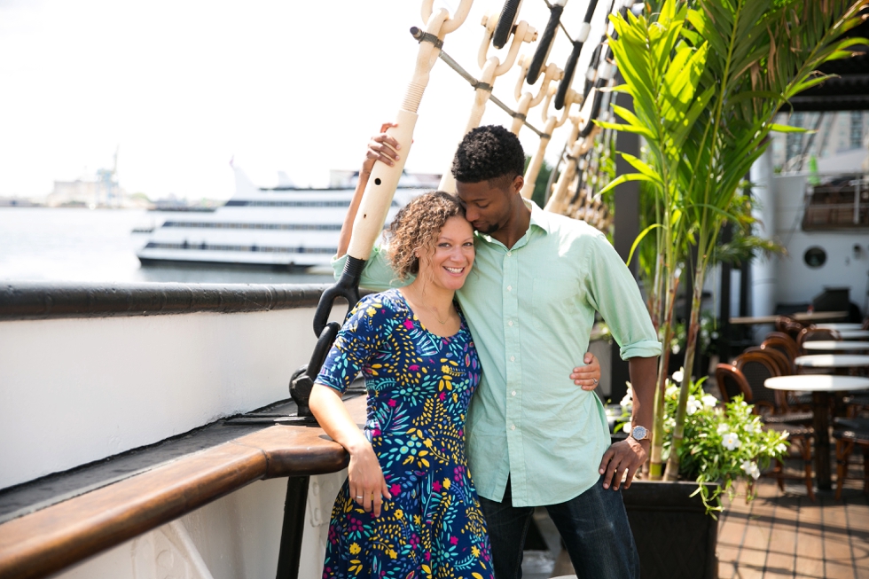 Moshulu Philadelphia Penns Landing engagement - Center City Philadelphia Wedding Photographer