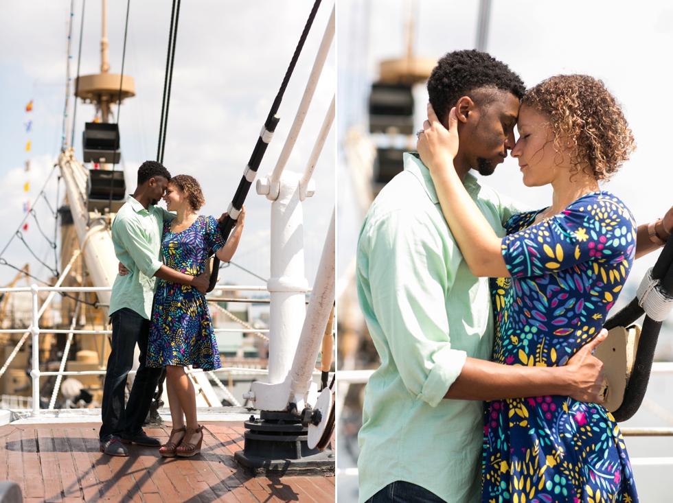 Moshulu Philadelphia Penns Landing engagement - Center City Philadelphia Wedding Photographer