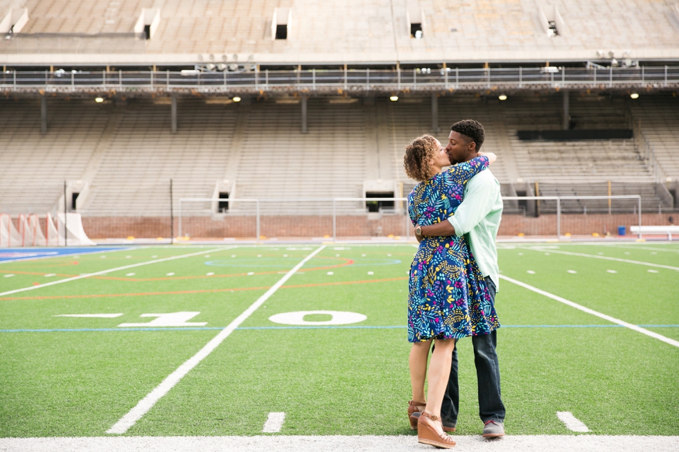 Franklin Field University of Pennsylvania engagement - Center City Philadelphia Wedding Photographer