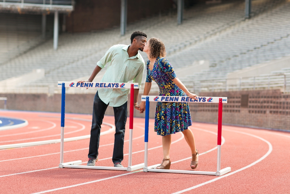 Franklin Field University of Pennsylvania engagement - Center City Philadelphia Wedding Photographer