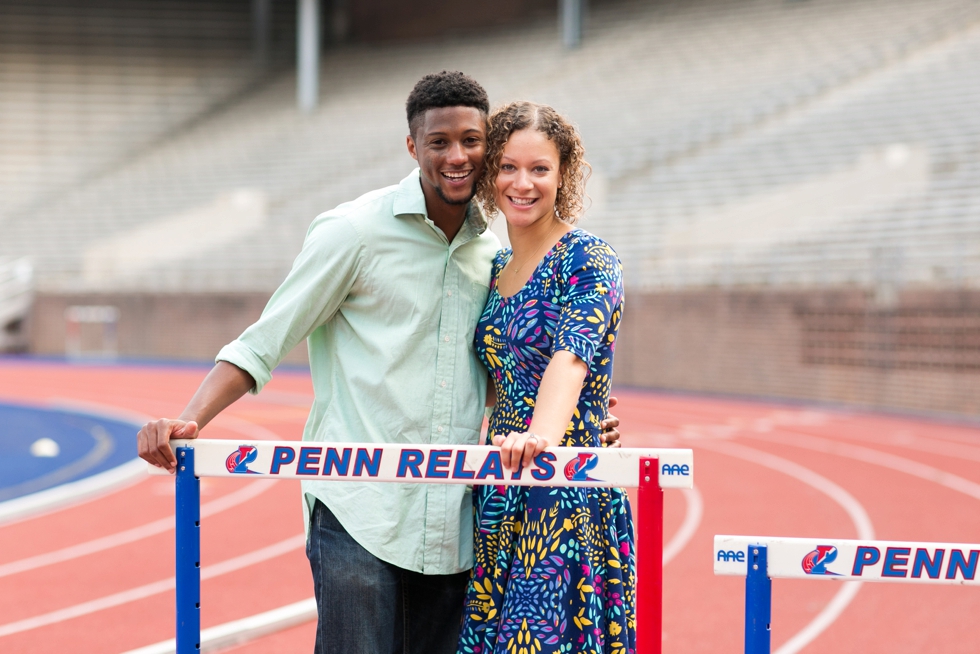 Franklin Field University of Pennsylvania engagement - Center City Philadelphia Wedding Photographer