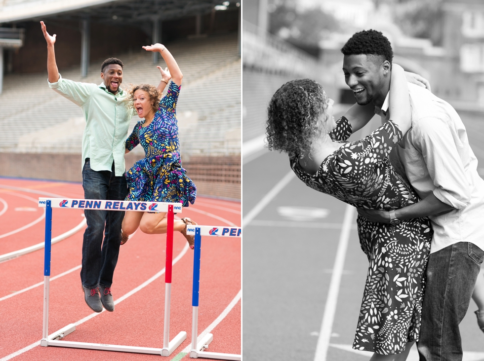 Franklin Field University of Pennsylvania engagement - Center City Philadelphia Wedding Photographer