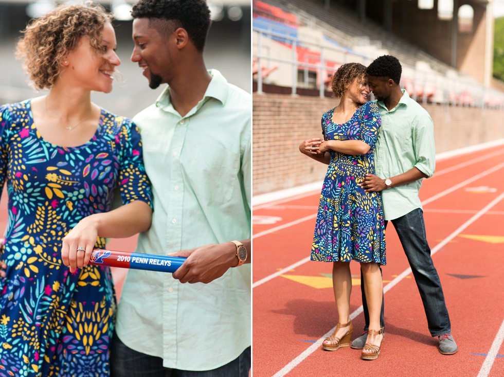 Franklin Field University of Pennsylvania engagement - Center City Philadelphia Wedding Photographer