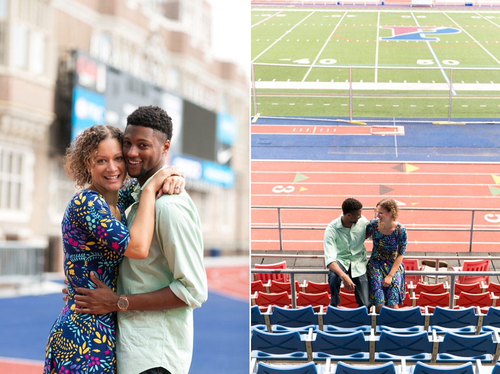 Franklin Field University of Pennsylvania engagement - Center City Philadelphia Wedding Photographer