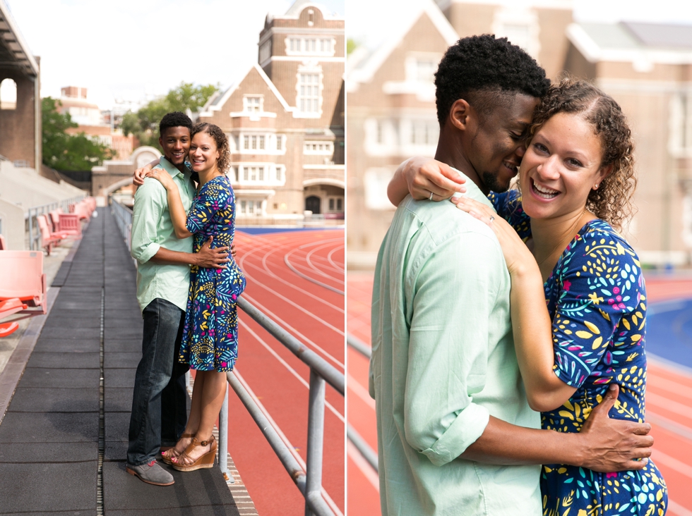 Franklin Field University of Pennsylvania engagement - Center City Philadelphia Wedding Photographer