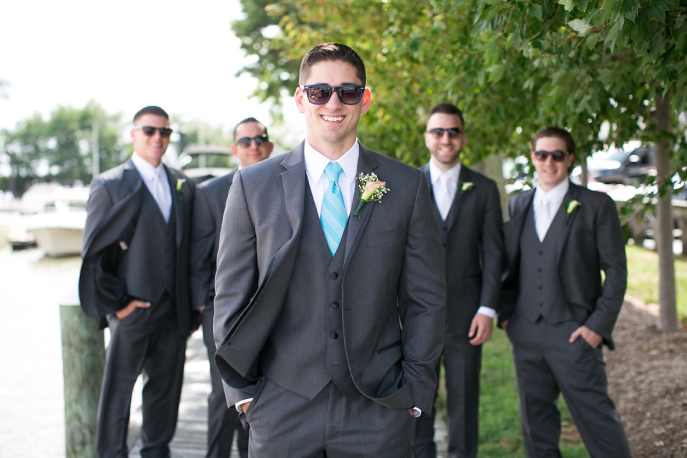 Chesapeake Bay Wedding photographer - Silver Swan Bayside groomsmen