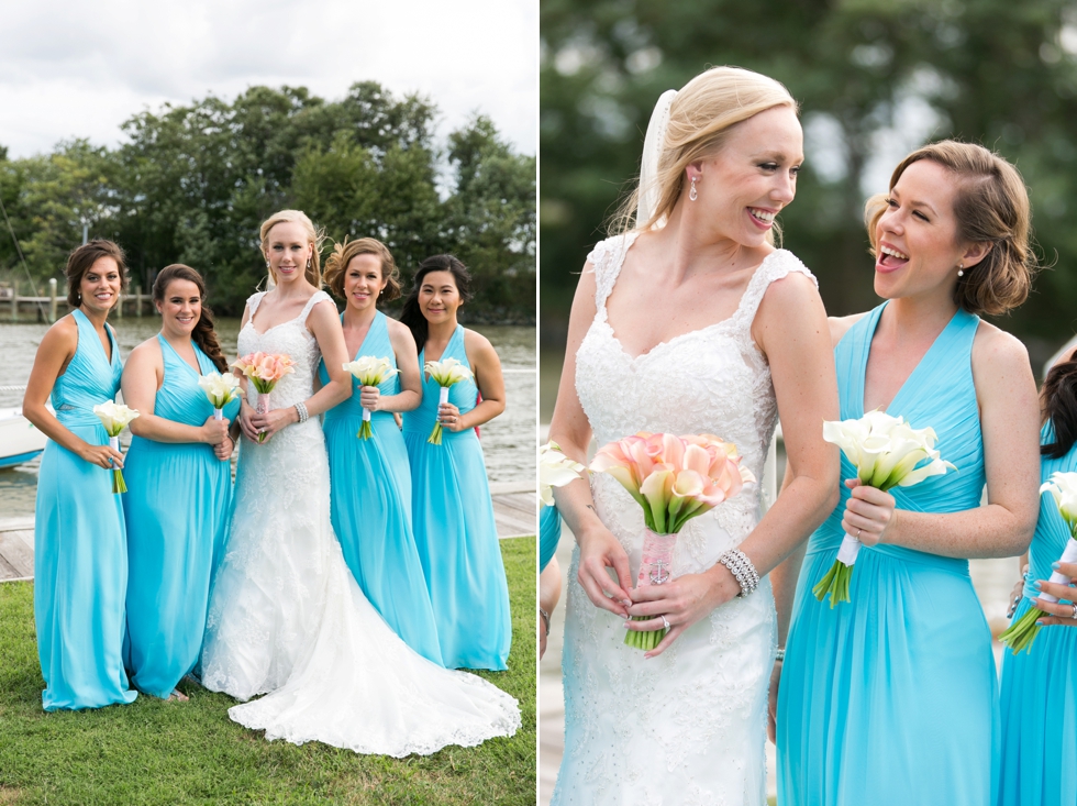 Chesapeake Bay Wedding photographer - Silver Swan Bayside beach bridesmaids