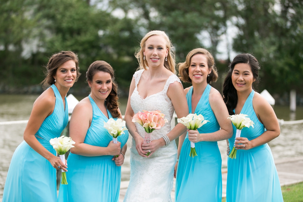 Chesapeake Bay Wedding photographer - Silver Swan Bayside beach bridesmaids