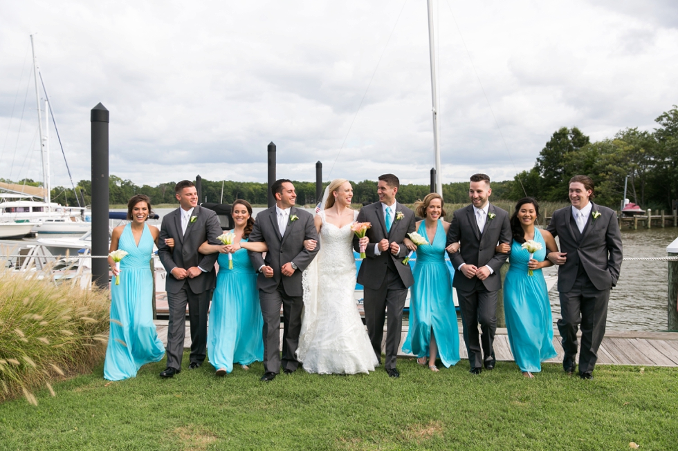 Chesapeake Bay Wedding photographer - Silver Swan Bayside beach wedding party