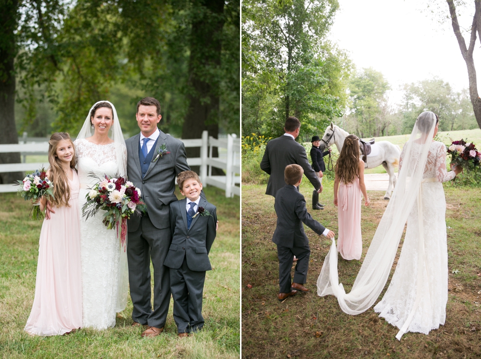 Outdoor Ranch Ceremony Bride on a Horse- Philadelphia Farm Wedding Photography