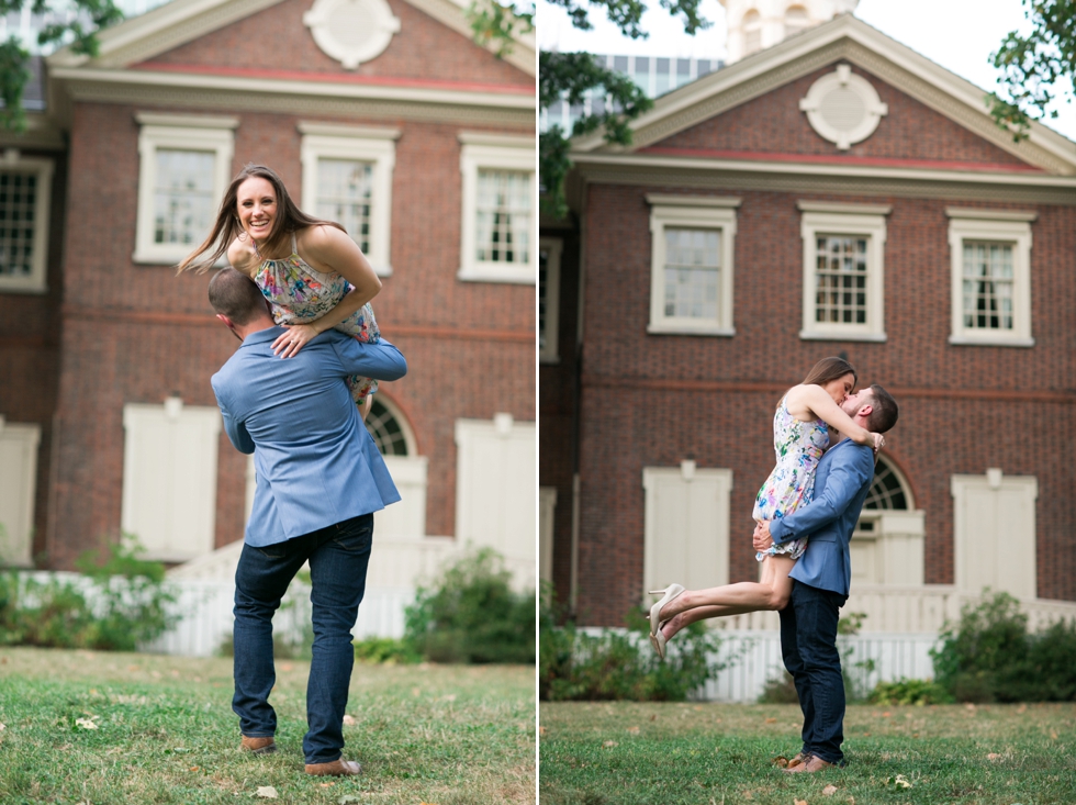 Carpenters Hall engagement photography - Old City Philadelphia