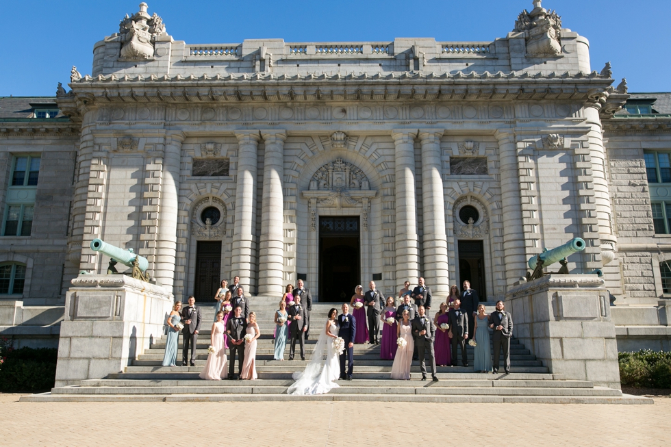 US Naval Academy Bancroft Hall wedding party - Pronovias Dress