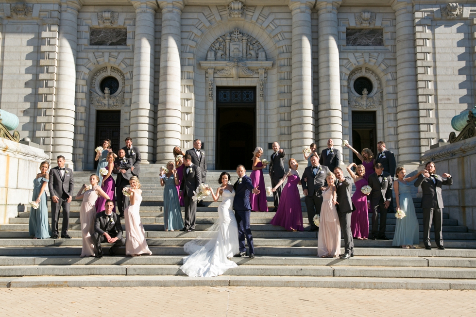 US Naval Academy Bancroft Hall wedding party - Pronovias Dress