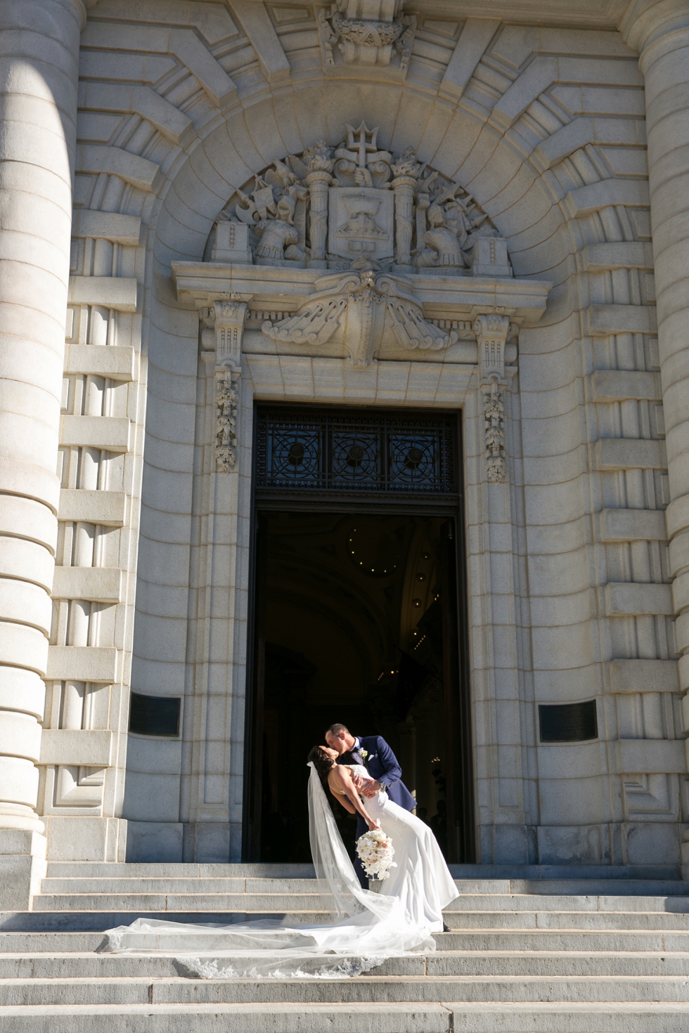 US Naval Academy Bancroft Hall wedding - Pronovias Dress