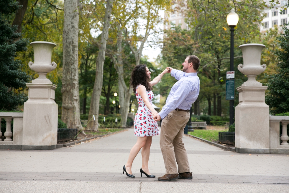  Engagement Photos in Rittenhouse Square Philadelphia