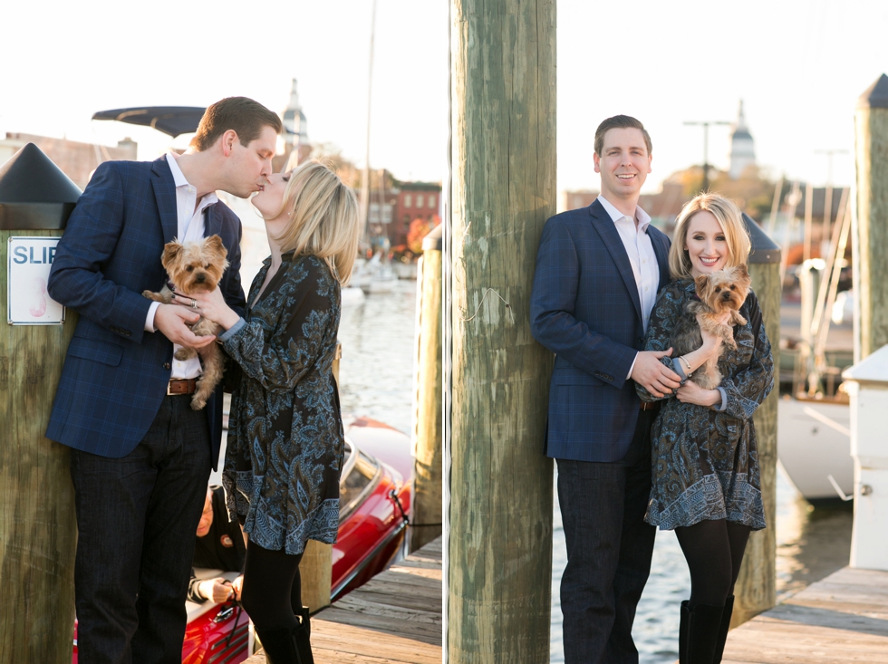 Fall Annapolis Anniversary Photos with Yorkie 