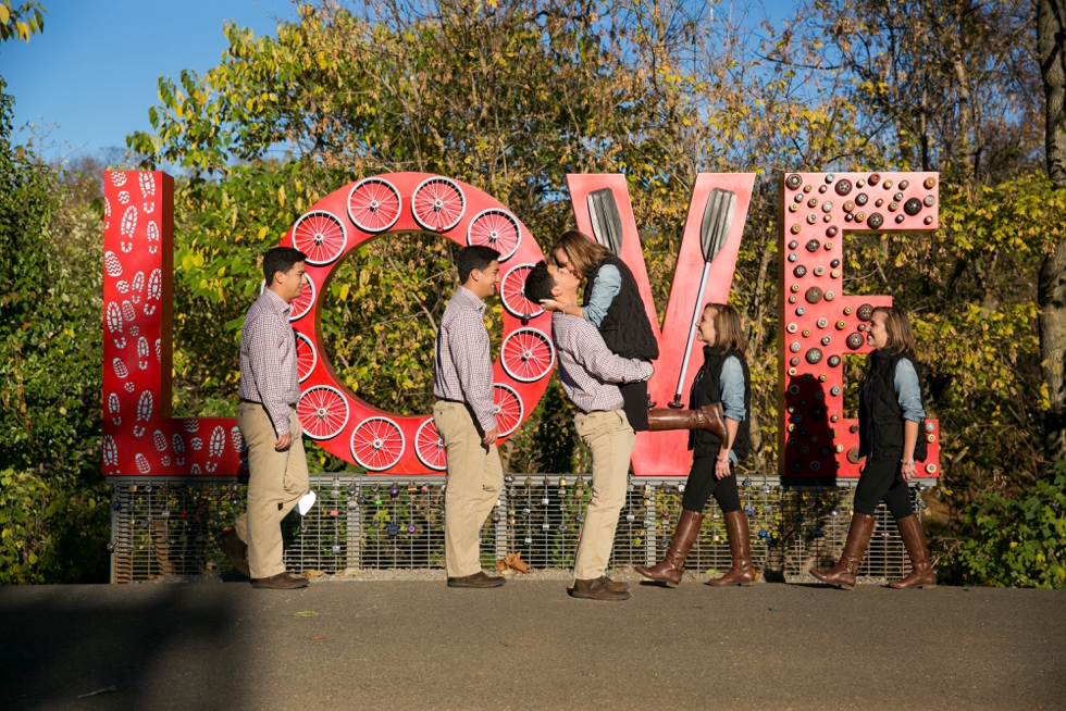 Love sign - Blackwater Creek Trail Lynchburg Engagement