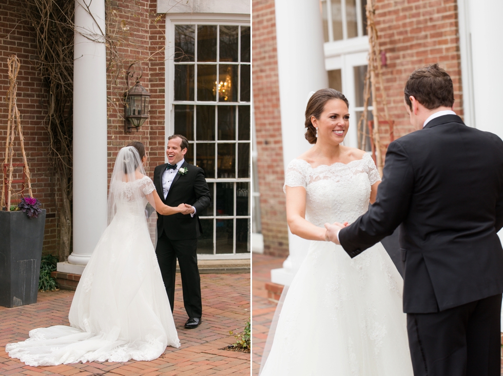 First Look - Tidewater Inn New Years Eve Wedding - Associate Caitlin