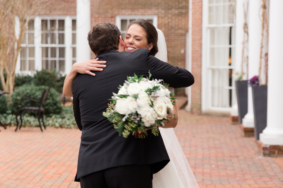 First Look - Tidewater Inn New Years Eve Wedding - Associate Caitlin