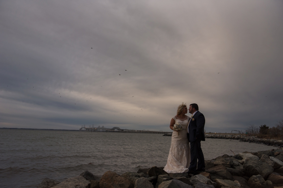 Chesapeake Bay Beach Winter Wedding Photographers