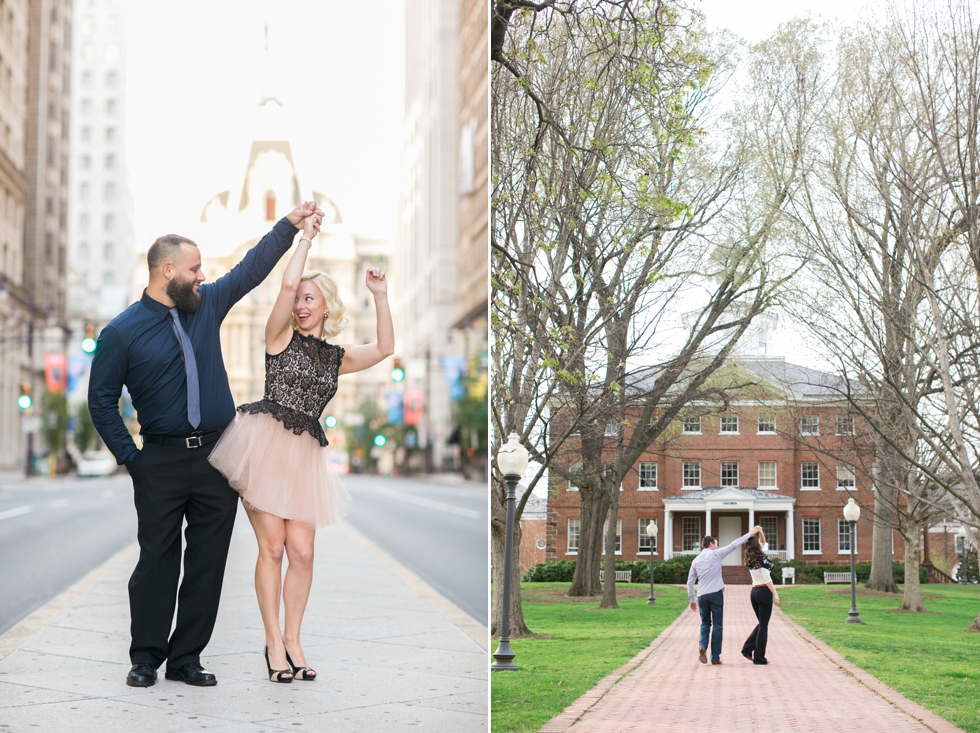 Broad Street Philadelphia Engagement Photography