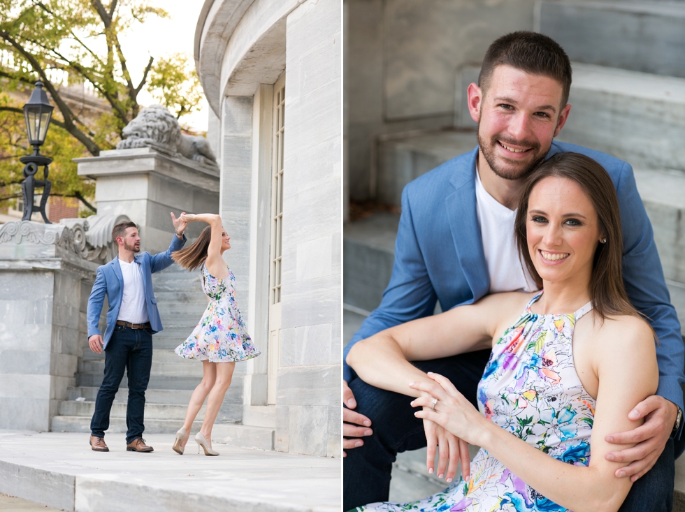 Philadelphia Engagement photos at Merchant Exchange