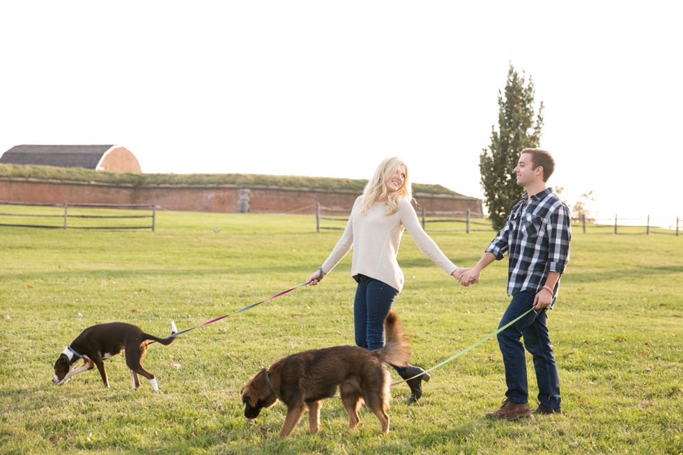 Destination Engagement Photographer in Philadelphia PA - Engagement Session with Dogs