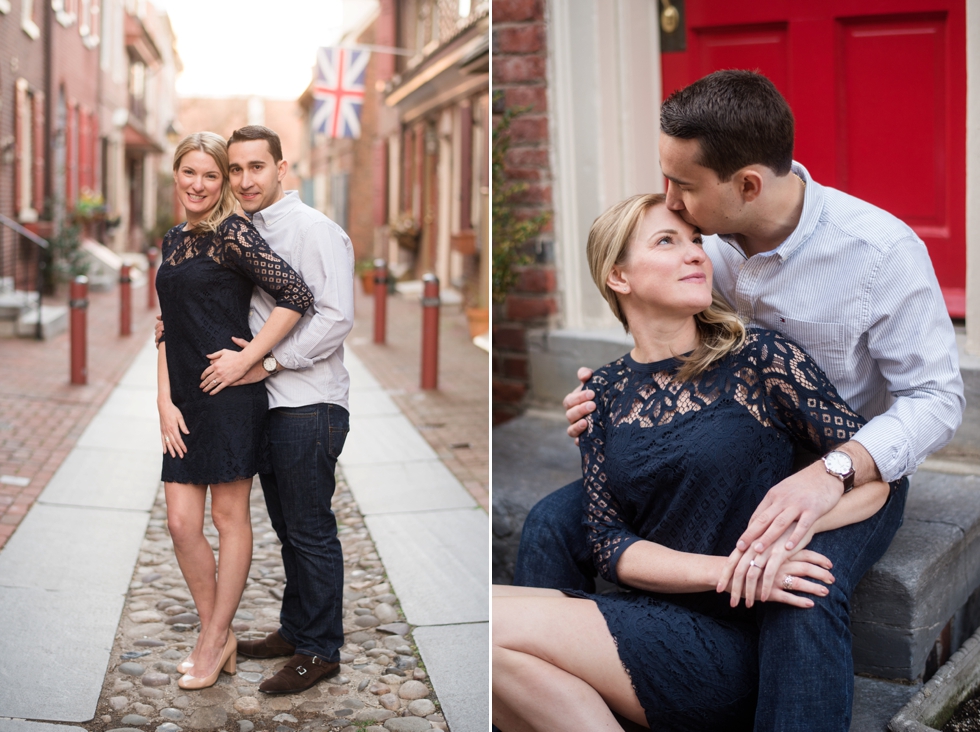 Elfreth's Alley Philadelphia Engagement Photographer