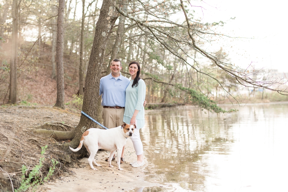 Back Creek Annapolis Maryland Engagement session - Dog in engagement photos