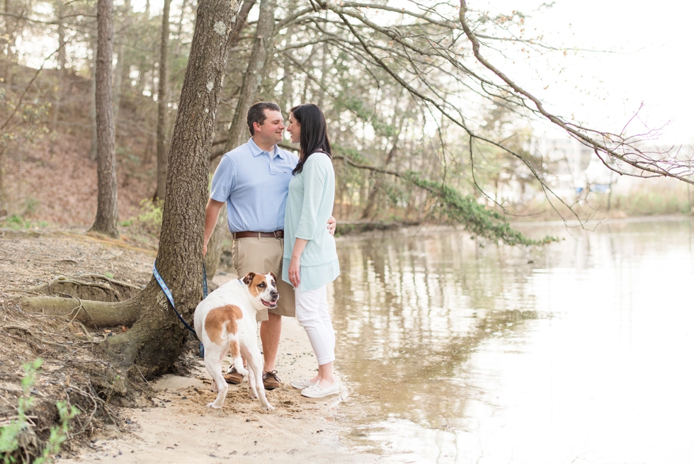 Back Creek Annapolis Maryland Engagement session - Dog in engagement photos