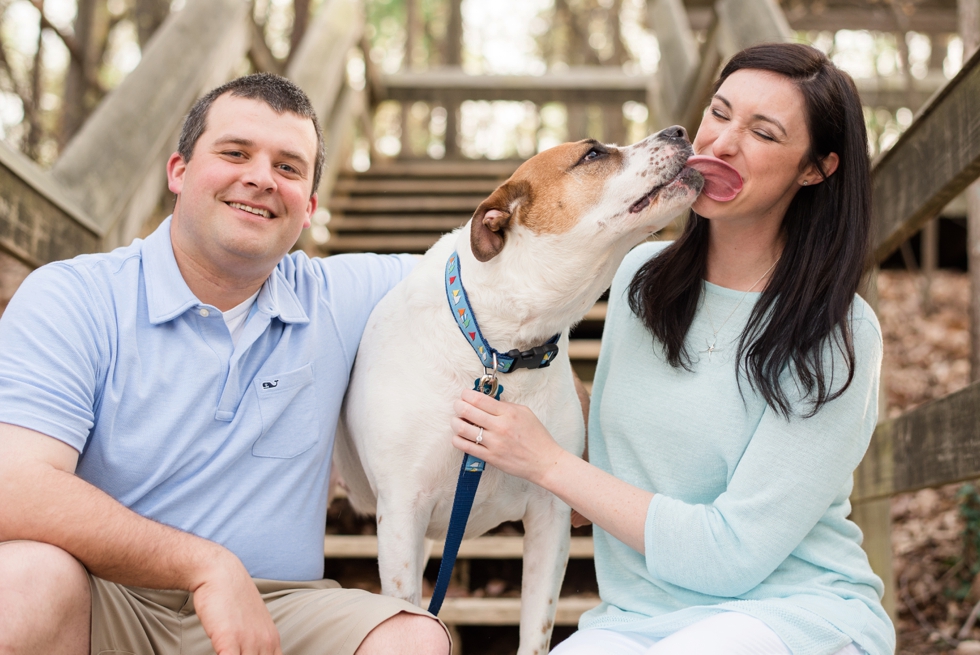 Back Creek Annapolis Maryland Engagement session - Dog in engagement photos