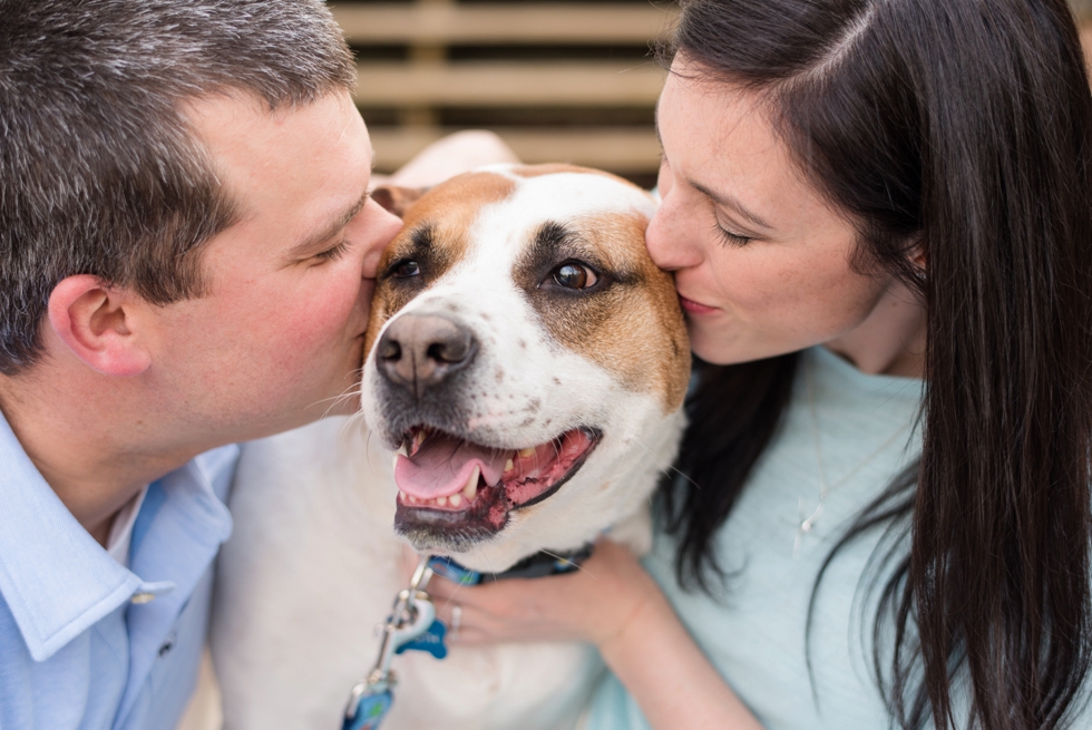 Back Creek Annapolis Maryland Engagement session - Dog in engagement photos