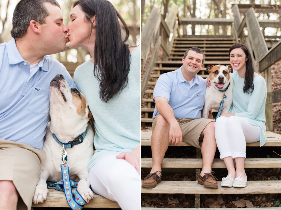 Back Creek Annapolis Maryland Engagement Photos - Dog in engagement photos