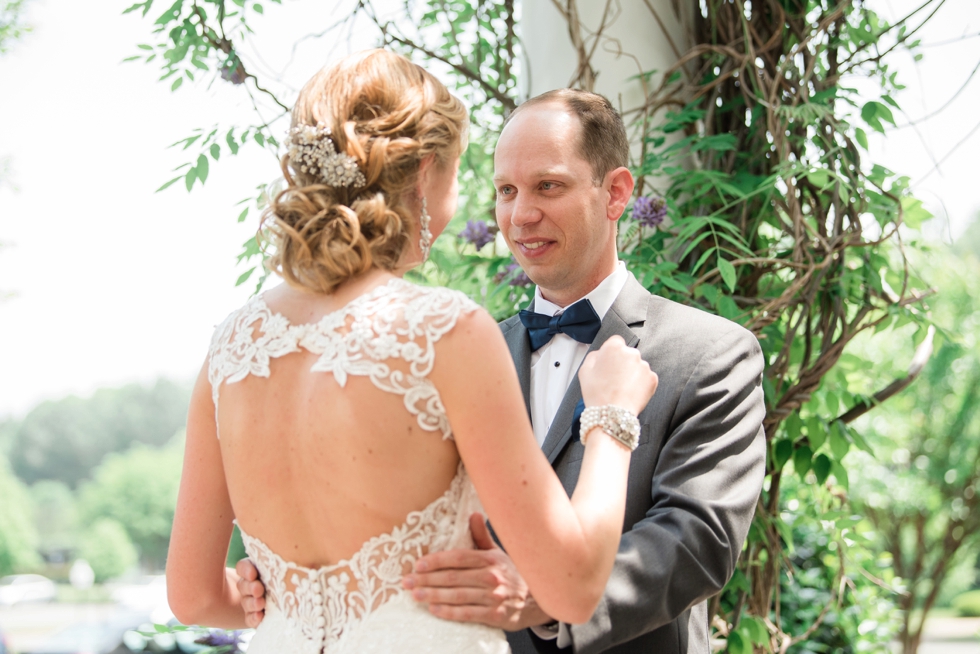 Destination Wedding in Williamsburg VA - Two Rivers Country Club Wedding First Look