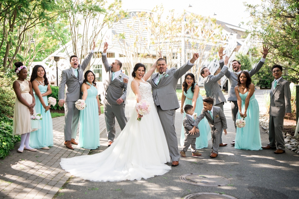 Bridal party at Chesapeake Bay Beach Club Wedding - Pronovias Bridal