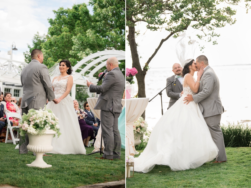 Chesapeake Bay Beach Club Wedding Photographers - Outdoor Spring ceremony