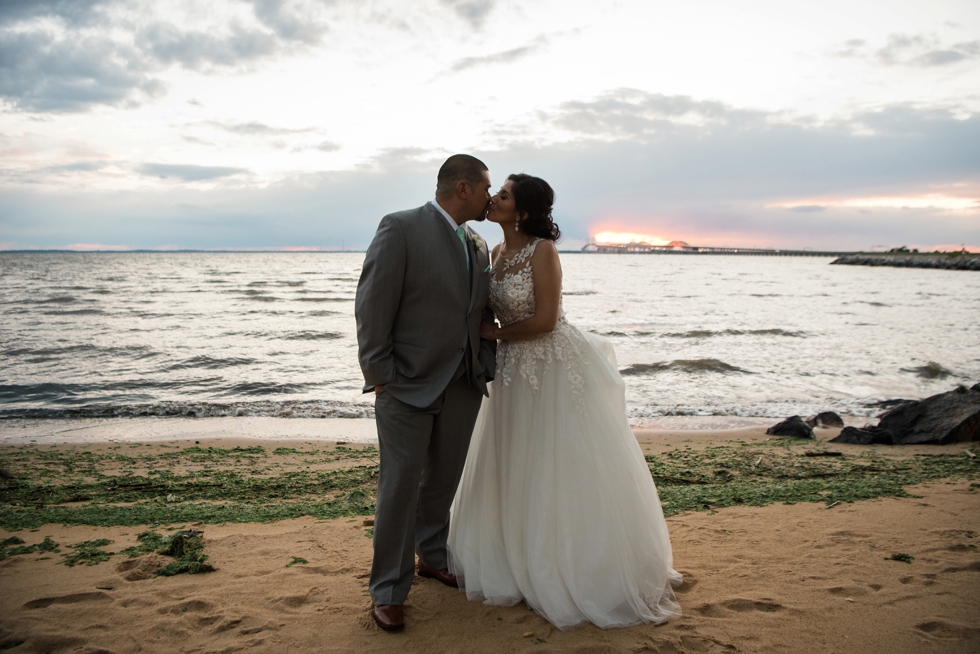 Chesapeake Bay Beach Club Wedding in Tavern Ballroom - Salvadoran Wedding Sunset