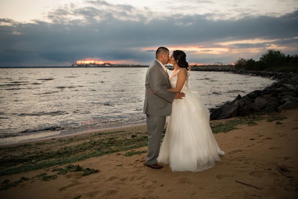 Chesapeake Bay Beach Club Wedding in Tavern Ballroom - Salvadoran Wedding Sunset