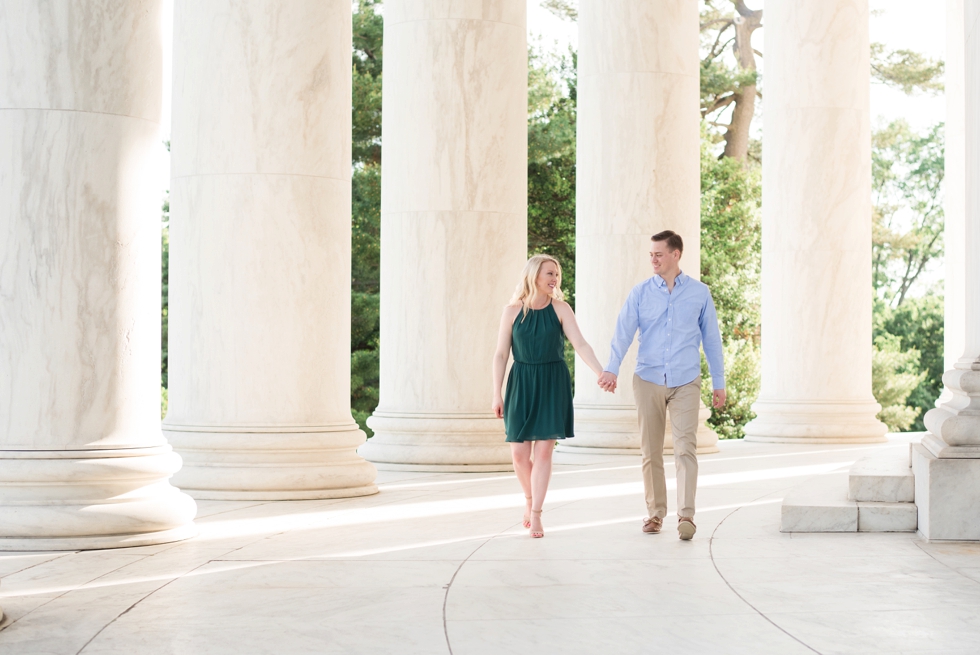 Washington DC Engagement photographs - Thomas Jefferson Memorial