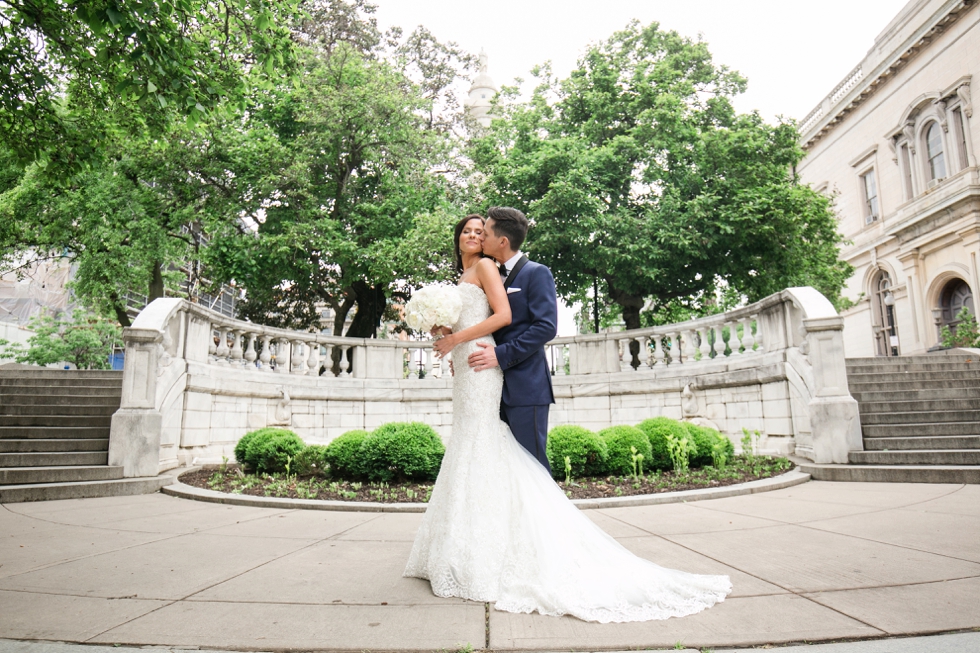 Mount Vernon Wedding Photography - Peabody Library First Look Bride and Groom