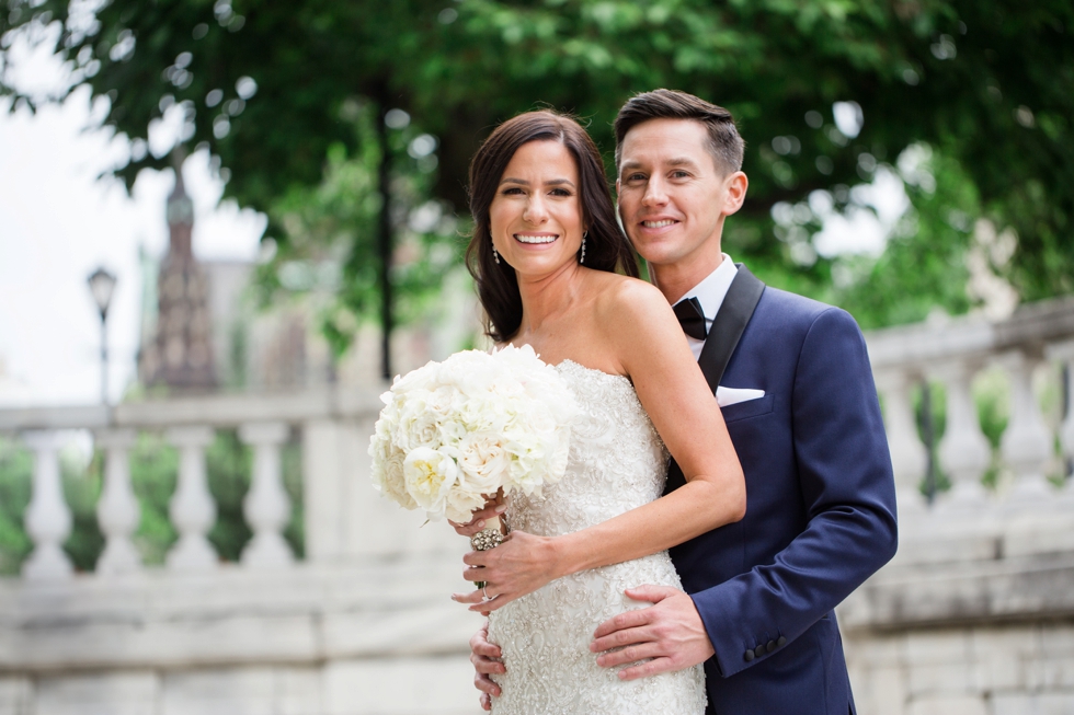 Mount Vernon Wedding Photography - Peabody Library First Look Bride and Groom